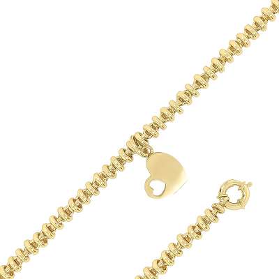 14 Ayar Altın Kalpli Bileklik - ENGİNGOLD KÇN