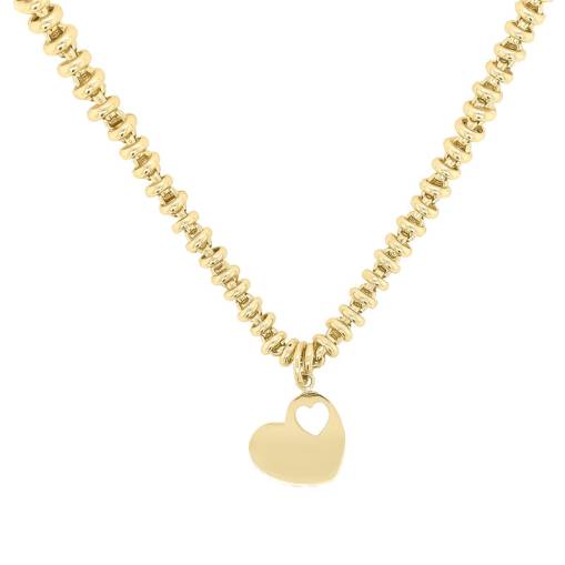 14 Ayar Altın Kalpli Kolye - 2