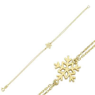 14 Ayar Altın Kar Tanesi Bileklik - ENGİNGOLD