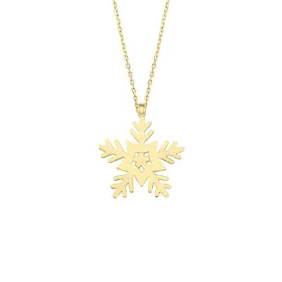 14 Ayar Altın Kar Tanesi Kolye - ENGİNGOLD