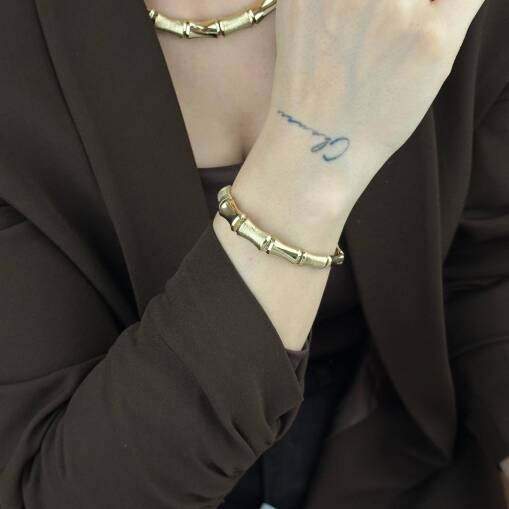 14 Ayar Altın Kemik Bileklik – Zarif ve Minimal Tasarım - 1