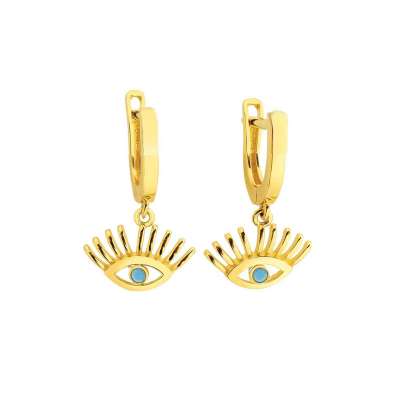 14 Ayar Altın Kirpik Göz Küpe - ENGİNGOLD ANT