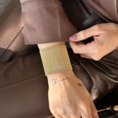 14 Ayar Altın Kleopatra Hasır Bileklik - 2