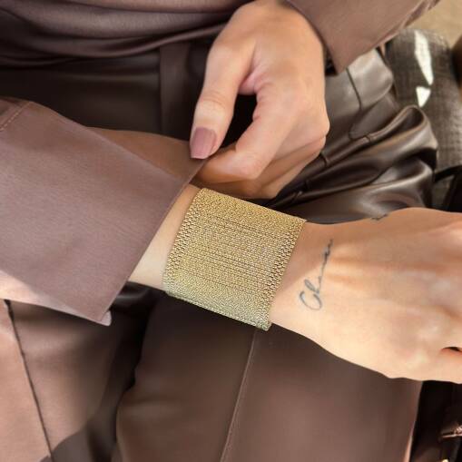 14 Ayar Altın Kleopatra Hasır Bileklik - 3