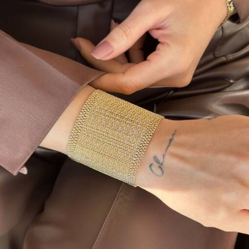 14 Ayar Altın Kleopatra Hasır Bileklik - 4