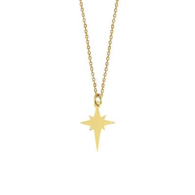 14 Ayar Altın Kutup Yıldız Kolye 