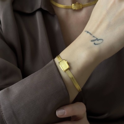 14 Ayar Altın Light Klasik Trabzon Hasır Bileklik - 2