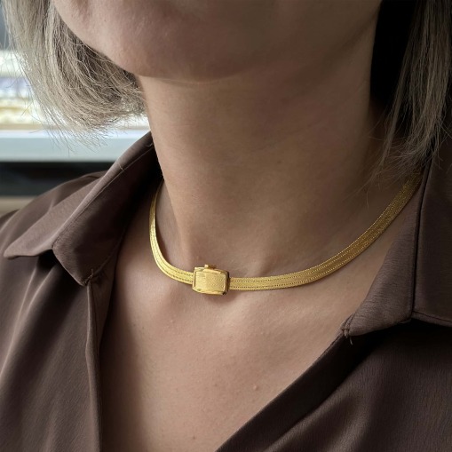 14 Ayar Altın Light Klasik Trabzon Hasır Kolye - 3