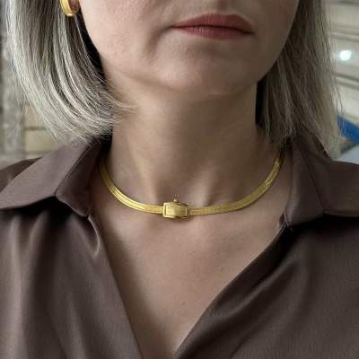 14 Ayar Altın Light Klasik Trabzon Hasır Kolye - ENGİNGOLD KRL