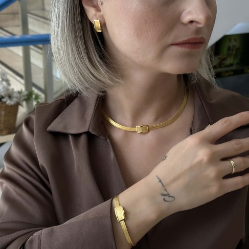 14 Ayar Altın Light Klasik Trabzon Hasır Küpe - 4