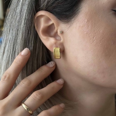 14 Ayar Altın Light Klasik Trabzon Hasır Küpe - 2