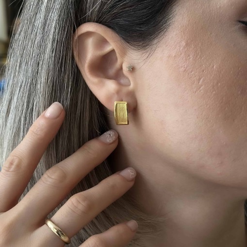 14 Ayar Altın Light Klasik Trabzon Hasır Küpe - 2