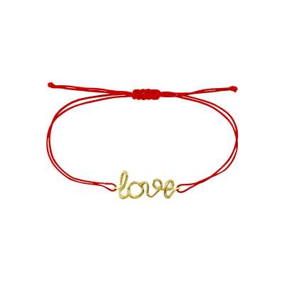 14 Ayar Altın Love İpli Bileklik - 1