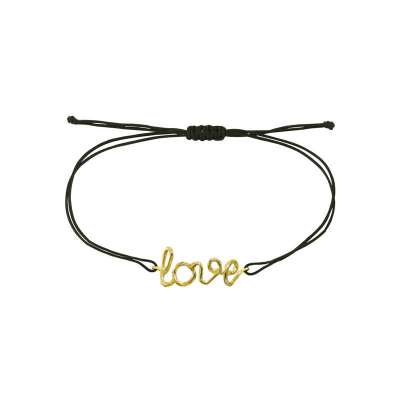 14 Ayar Altın Love İpli Bileklik - ENGİNGOLD VTR