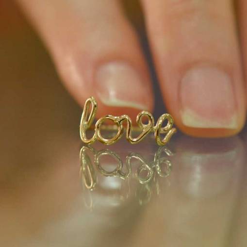 14 Ayar Altın Love İsim Yüzük - 3