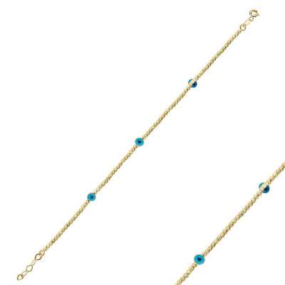 14 Ayar Altın Nazar Boncuklu Dorika Bileklik