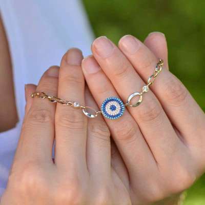 14 Ayar Altın Nazar Boncuklu Bileklik