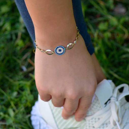 14 Ayar Altın Nazar Boncuklu Bileklik - 2