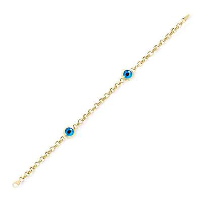 14 Ayar Altın Nazar Boncuklu Halka Bileklik