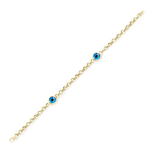 14 Ayar Altın Nazar Boncuklu Halka Bileklik - 1