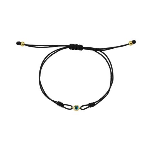 14 Ayar Altın Nazar Boncuklu İpli Bileklik - 1