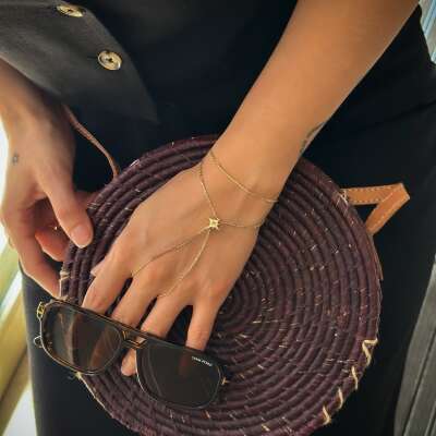 14 Ayar Altın Nazar Boncuklu Mineli Kilit Bileklik