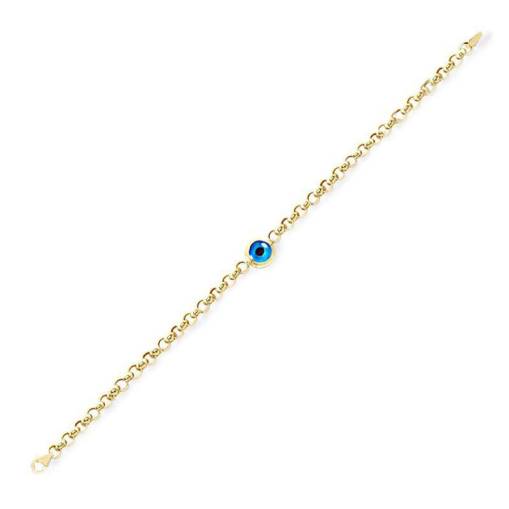 14 Ayar Altın Nazar Figürlü Halka Bileklik - 1