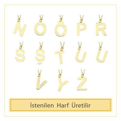 14 Ayar Altın P Harfli Kolye - 3