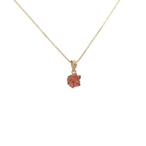 14 Ayar Altın Pembe Lotus Çiçeği Kolye - 2