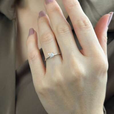 14 Ayar Altın Pırlanta Tektaş Yüzük – Zarif ve Şık Tasarım - 3