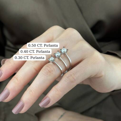 14 Ayar Altın Pırlanta Tektaş Yüzük – Zarif ve Şık Tasarım - 10