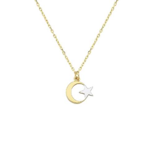 14 Ayar Altın Ayyıldız Kolye - 1
