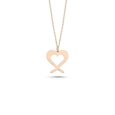 14 Ayar Altın Plaka Kalp Kolye - ENGİNGOLD