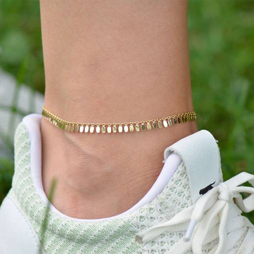 14 Ayar Altın Pullu Halhal - 2