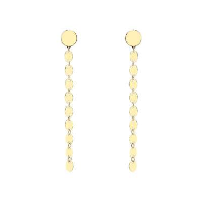 14 Ayar Altın Pullu Sallantılı Küpe - ENGİNGOLD