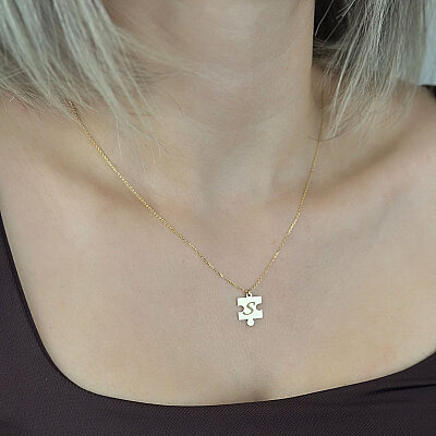 14 Ayar Altın Puzzle Kolye - 4