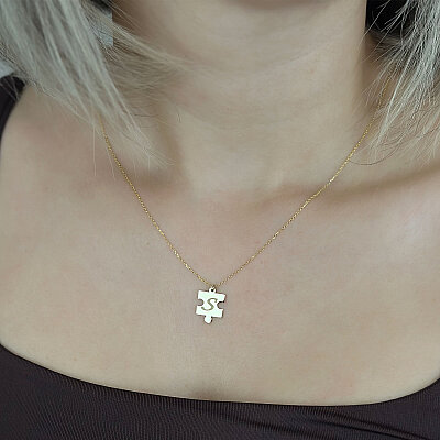 14 Ayar Altın Puzzle Kolye - 3