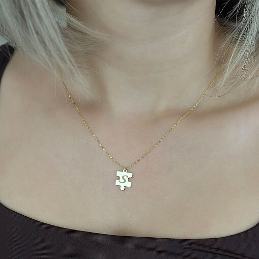 14 Ayar Altın Puzzle Kolye - 3