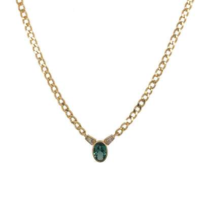 14 Ayar Altın Renkli Taşlı Kolye - 2