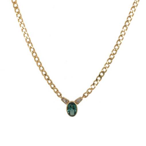 14 Ayar Altın Renkli Taşlı Kolye - 2