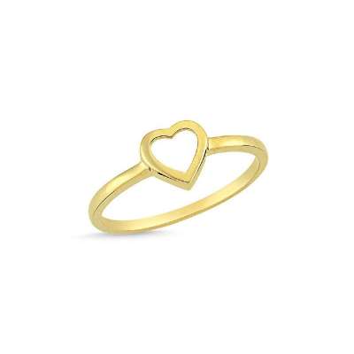 14 Ayar Altın Sade Kalpli Yüzük