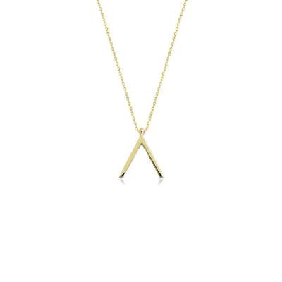 14 Ayar Sade Altın Geometrik Kolye - ENGİNGOLD