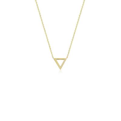14 Ayar Altın Sade Üçgen Kolye - ENGİNGOLD