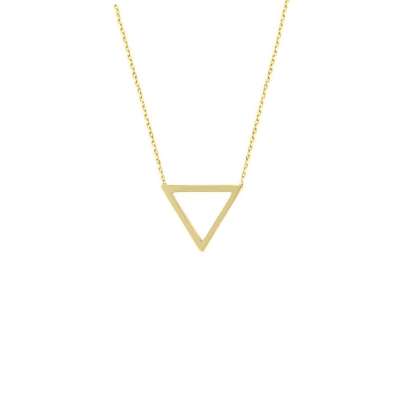 14 Ayar Altın Sade Üçgen Kolye - ENGİNGOLD