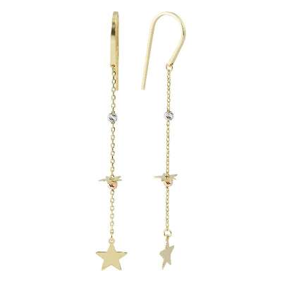 14 Ayar Altın Sallantılı Dorika Küpe - ENGİNGOLD