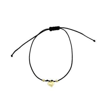 14 Ayar Altın Sallantılı Kalp İpli Bileklik
