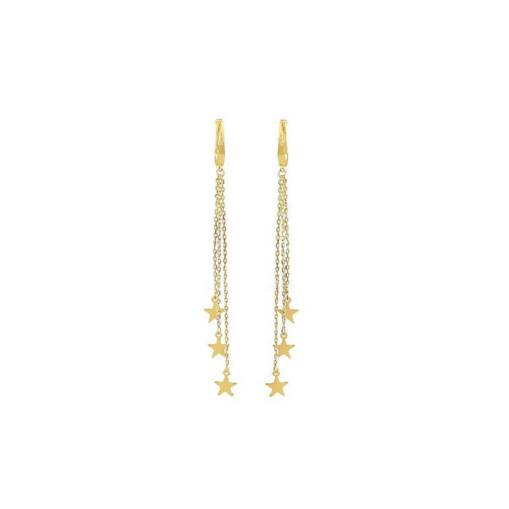 14 Ayar Altın Sallantılı Yıldız Küpe - 1