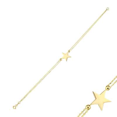 14 Ayar Altın Şans Yıldız Bileklik