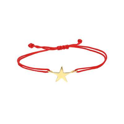 14 Ayar Altın Şans Yıldız İpli Bileklik - ENGİNGOLD