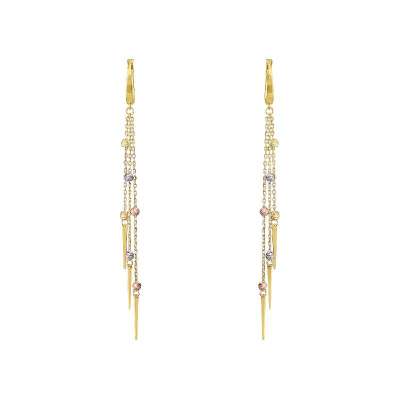 14 Ayar Altın Sarkıt Küpe